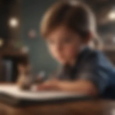 Revising for Clarity and Impact A child revising their essay with a focus on improvement