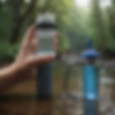 Diagram showcasing the assembly of a water filter