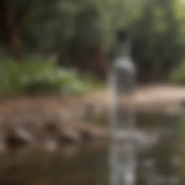 A community engaging in a water conservation activity