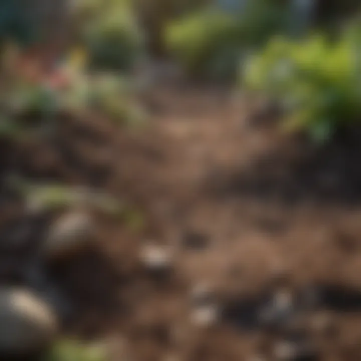 Healthy soil enriched with compost in a garden bed