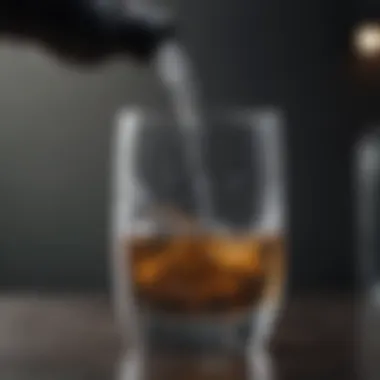 Filtered water being poured into a glass