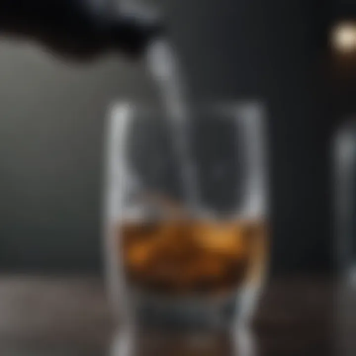 Filtered water being poured into a glass