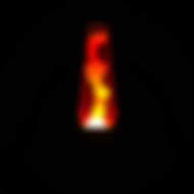 Glowing Lava Lamp A finished lava lamp glowing in a dark room
