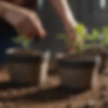 Youngsters planting seeds in biodegradable pots as part of an eco-friendly project