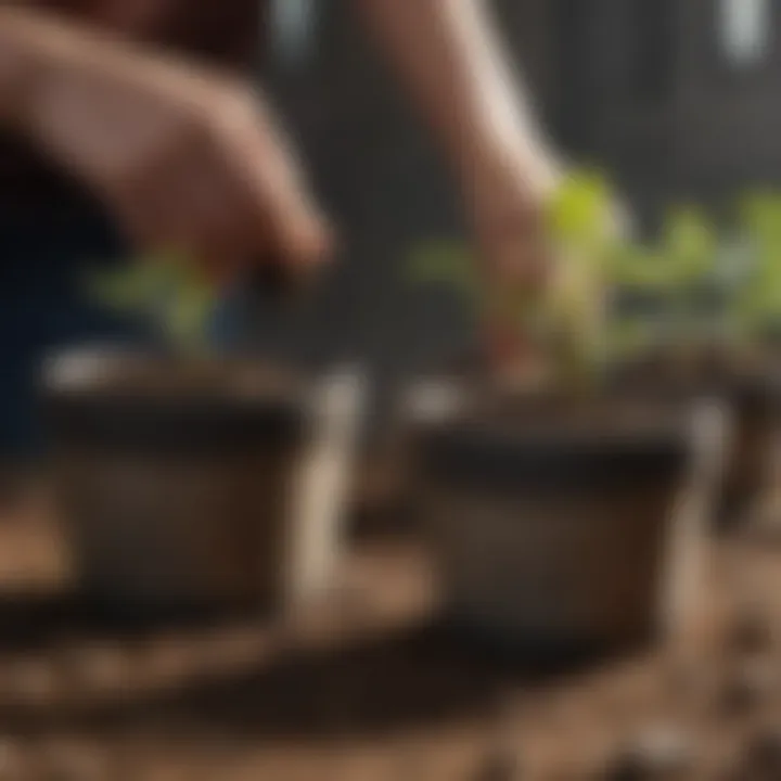 Youngsters planting seeds in biodegradable pots as part of an eco-friendly project