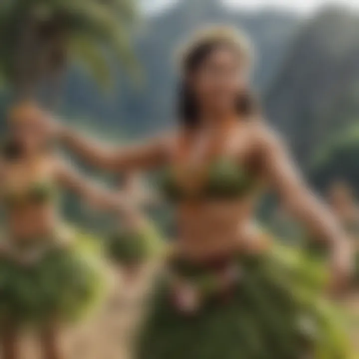 Hula dancers performing at a cultural festival