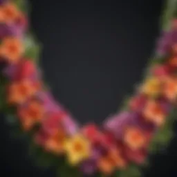 Traditional Hawaiian lei made from vibrant flowers