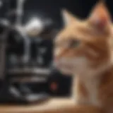 Curious Cat Observing Microscope