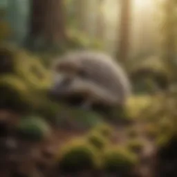 Curled Hedgehog Relaxing in Its Habitat