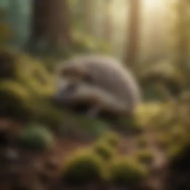 Curled Hedgehog Relaxing in Its Habitat