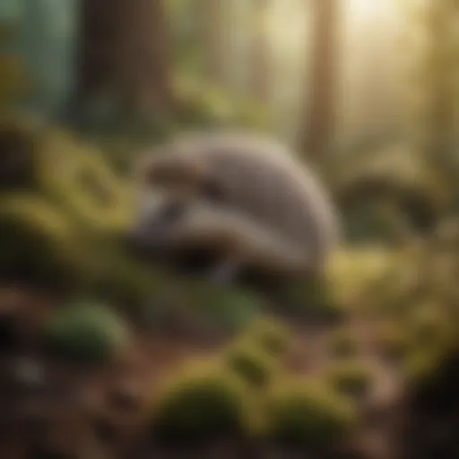 Curled Hedgehog Relaxing in Its Habitat