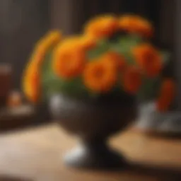 Traditional Mexican marigold flower arrangements