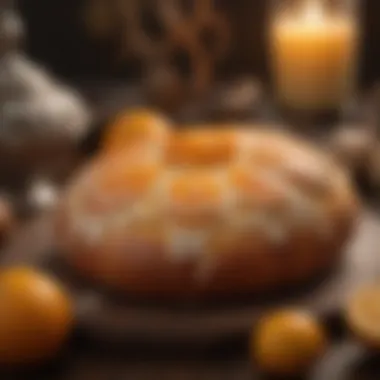 Pan de Muerto Bread Mexican pan de muerto bread with orange glaze