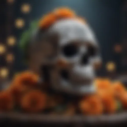 Intricate sugar skull artwork