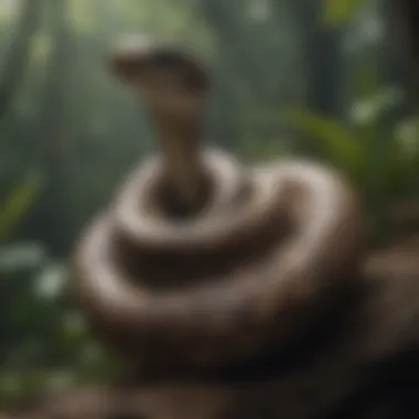A python coiled around a branch in its natural habitat.