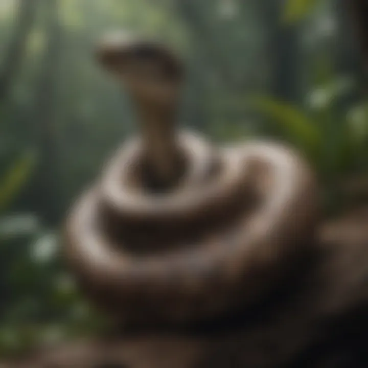 A python coiled around a branch in its natural habitat.