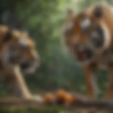 Illustration of a food chain highlighting tigers as apex predators