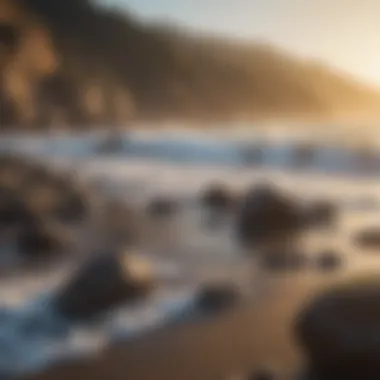 Stunning coastline of California with waves crashing