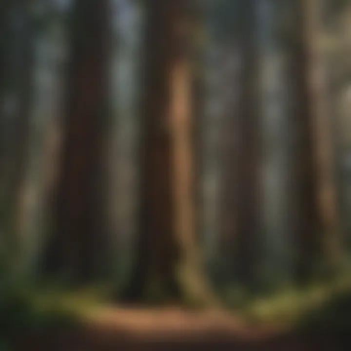 Lush redwood forest showcasing towering trees