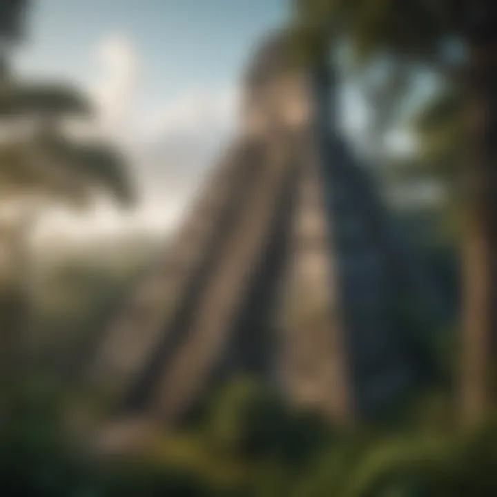 Ancient Mayan ruins of Tikal amidst lush greenery