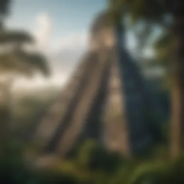 Majestic Tikal Ruins Ancient Mayan ruins of Tikal amidst lush greenery