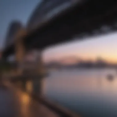 A panoramic view of Sydney Harbour with the Harbour Bridge in the foreground