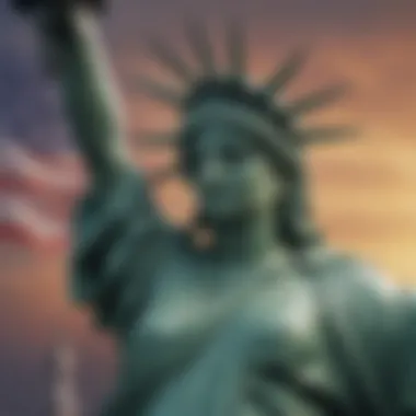 Artistic depiction of the Statue of Liberty symbolizing freedom