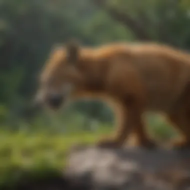 Endangered wildlife in a natural habitat