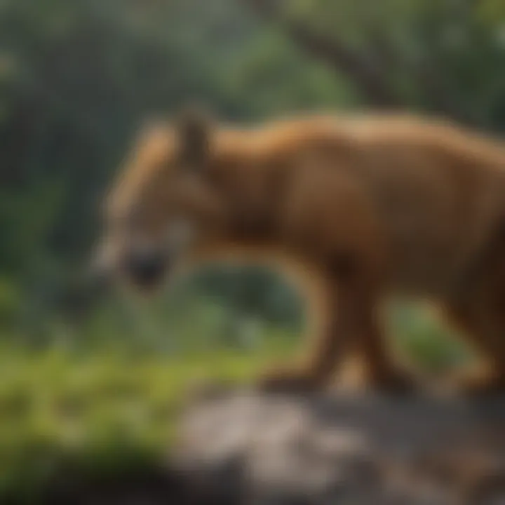 Endangered wildlife in a natural habitat