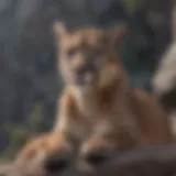 A majestic mountain lion perched on a rocky ledge