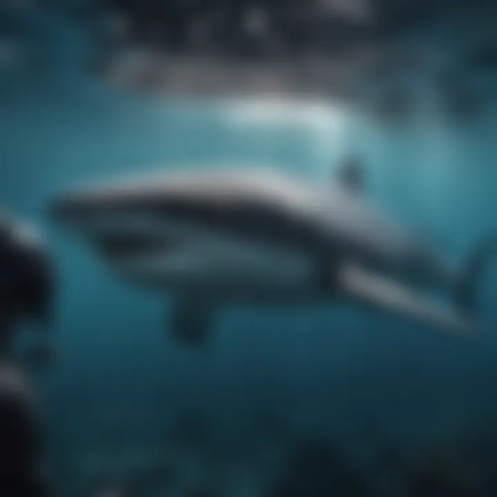 Diver admiring the enormity of a whale shark underwater