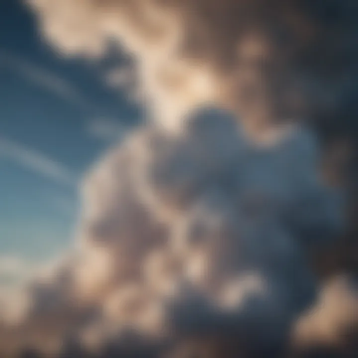 A captivating depiction of various cloud types forming in the sky through natural processes