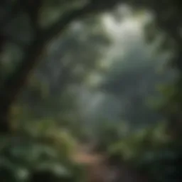 Lush canopy of a tropical rainforest