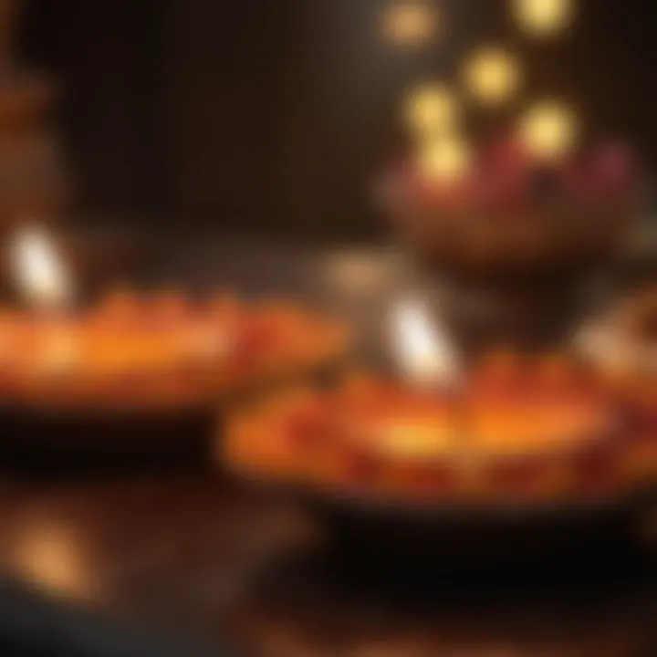 Diwali Diyas glowing in the darkness