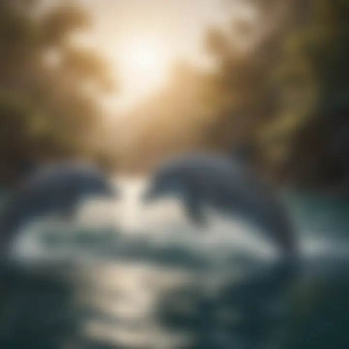 Dolphins communicating through echolocation in their natural habitat