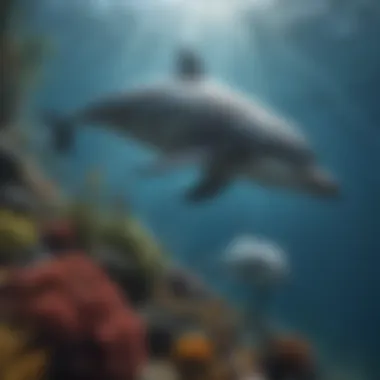 A diagram showing the ecological roles of dolphins in their environment