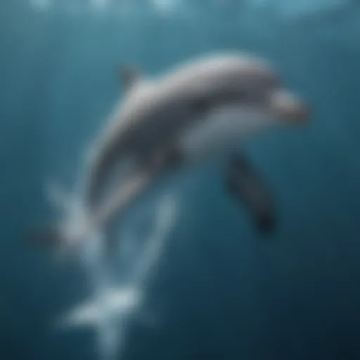 Dolphin swimming gracefully in clear blue waters