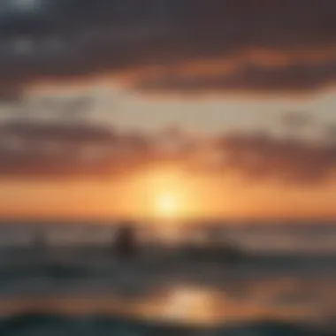 Dramatic sunset over the horizon where Great White Sharks migrate