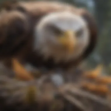 Eagle Nest with Graceful Feathers