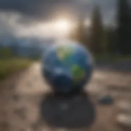 Illustration of Earth with changing weather patterns