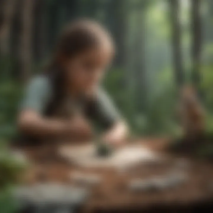 Children creating recycled paper art