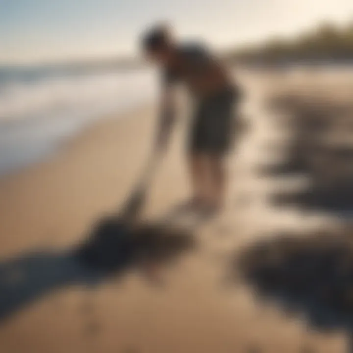 Illustration of a diverse group cleaning up a beach for Earth Day