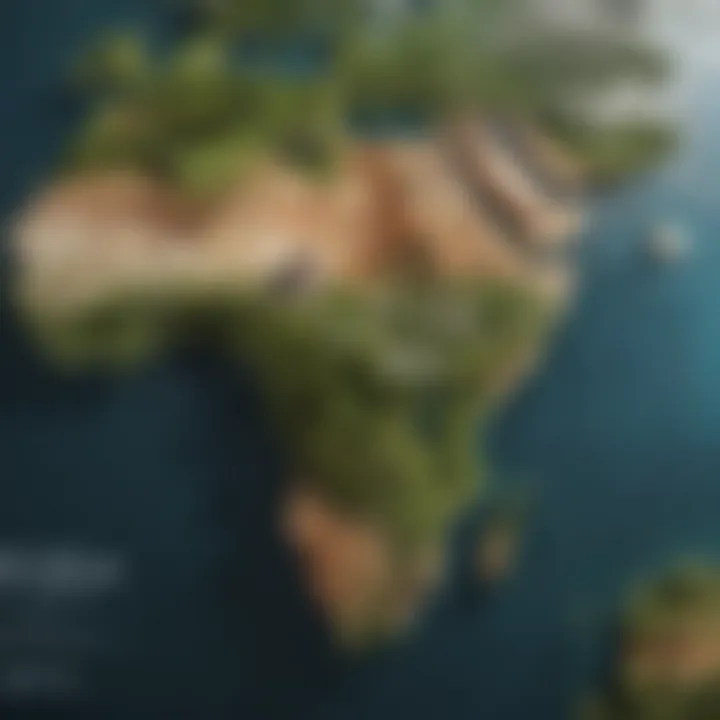 Illustration of a world map with various environmental conservation projects highlighted