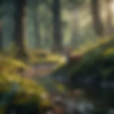 A serene landscape showcasing diverse ecosystems