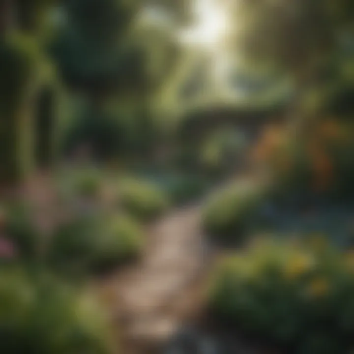 A vibrant garden filled with various plants and flowers
