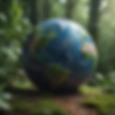 Illustration of Earth surrounded by greenery