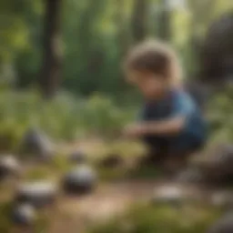 Preschoolers Engaging in Nature Crafts