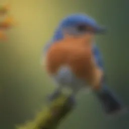 Eastern Bluebird perched on a branch showcasing its vibrant plumage