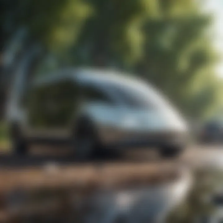 Eco-friendly transportation concept with futuristic vehicles