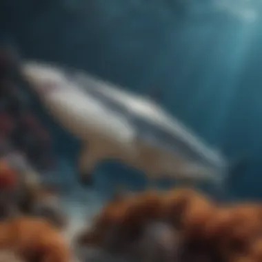 Reef Shark - Ecological Importance Colorful Reef Shark Swimming in Coral Reef
